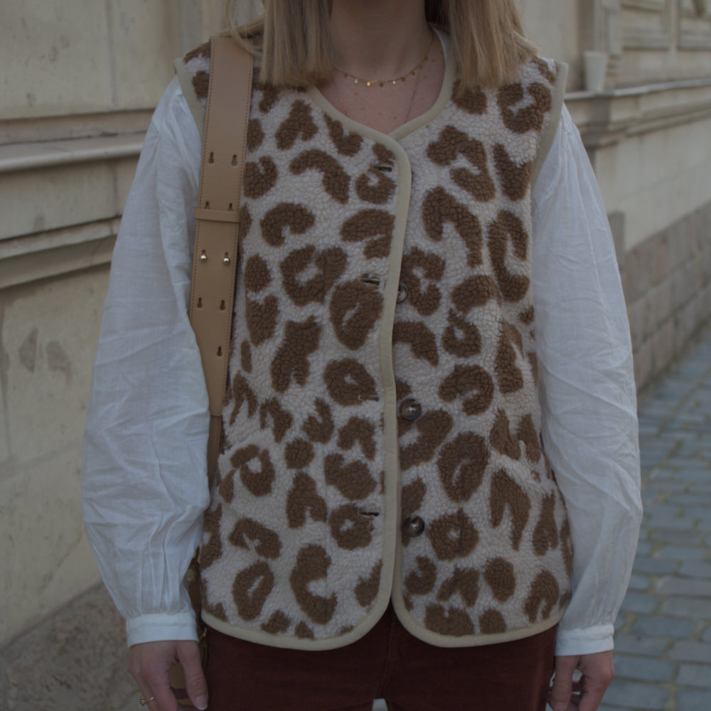 Gilet sans manches léopard Edgar
