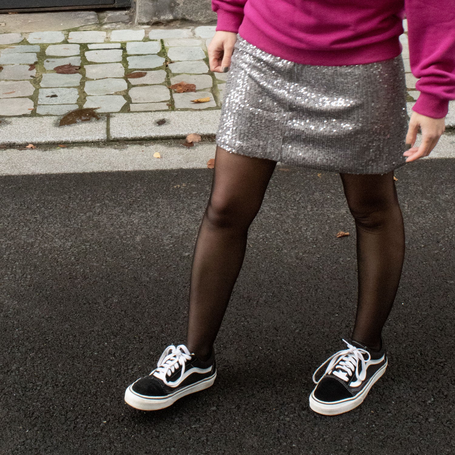 Jupe Léna à sequins argent