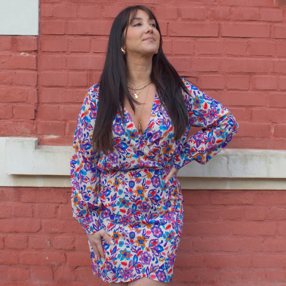 Robe motifs fleuris portefeuille Pia