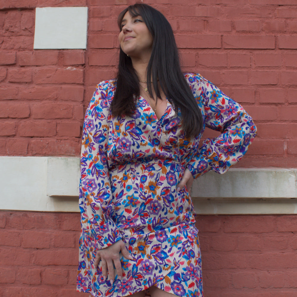 Robe motifs fleuris portefeuille Pia
